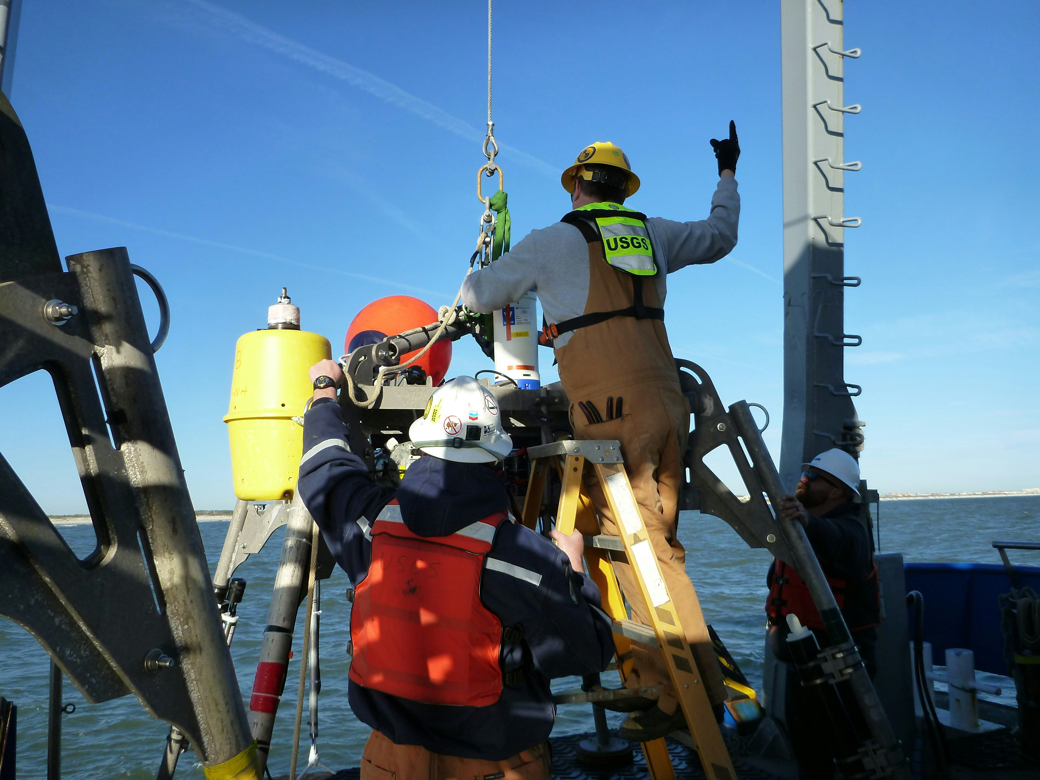 Engineers working offshore